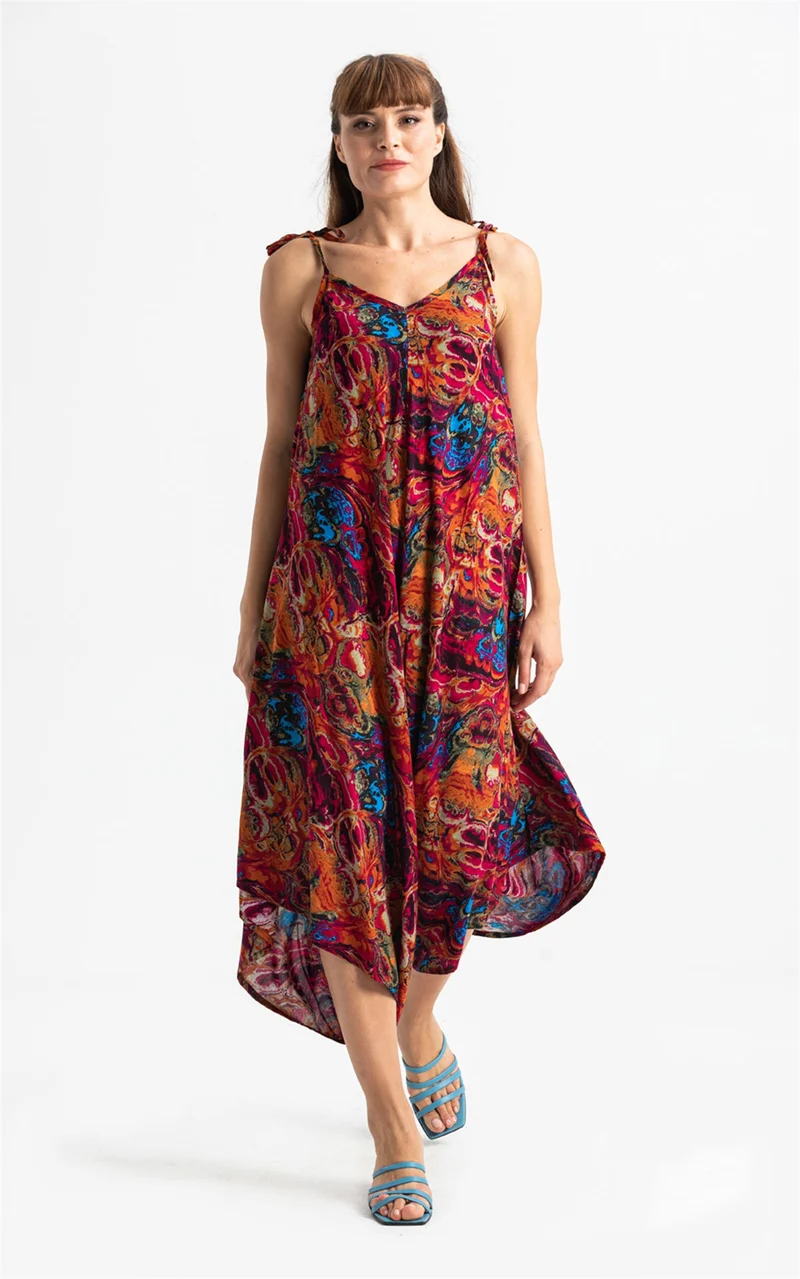 Eliş Şile Bezi Suspended Voile Selin Jumpsuit Red Red