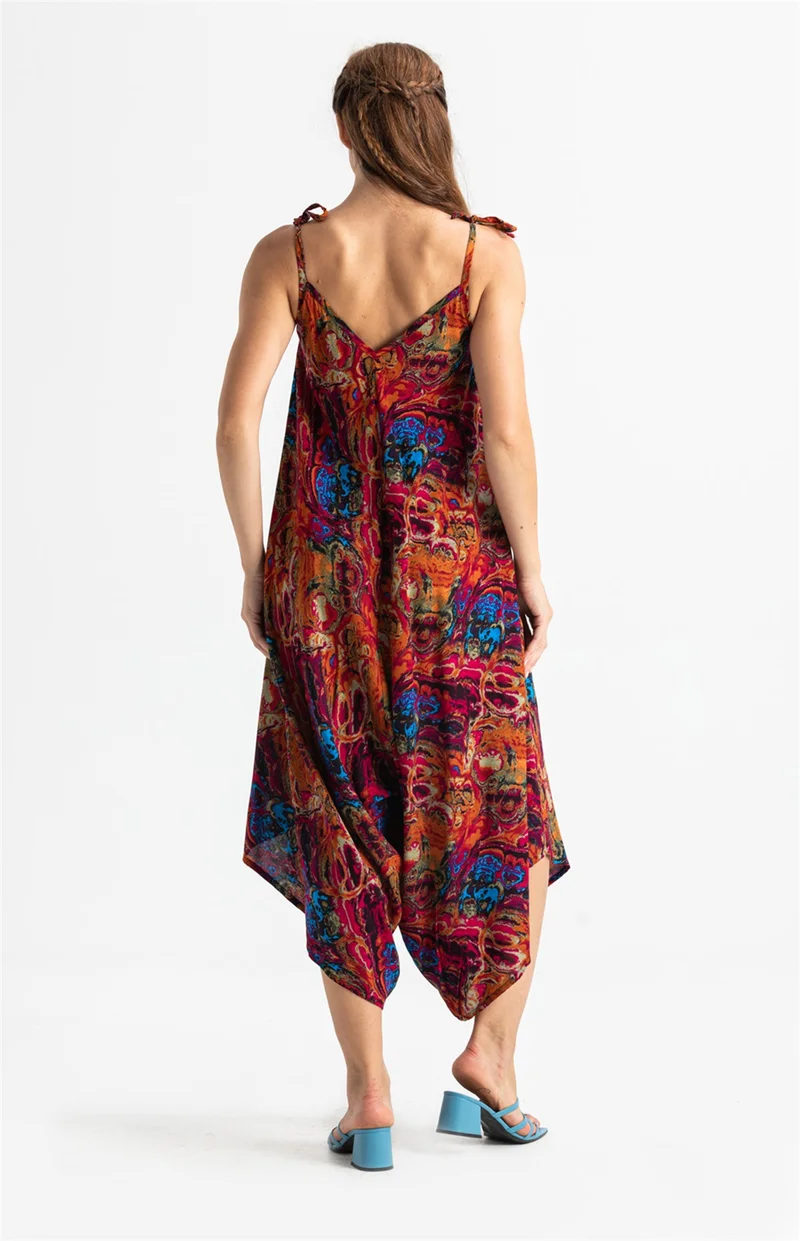 Eliş Şile Bezi Suspended Voile Selin Jumpsuit Red Red