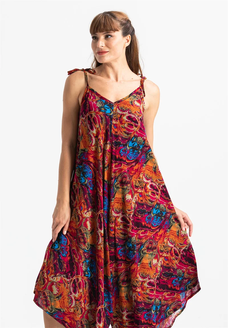 Eliş Şile Bezi Suspended Voile Selin Jumpsuit Red Red