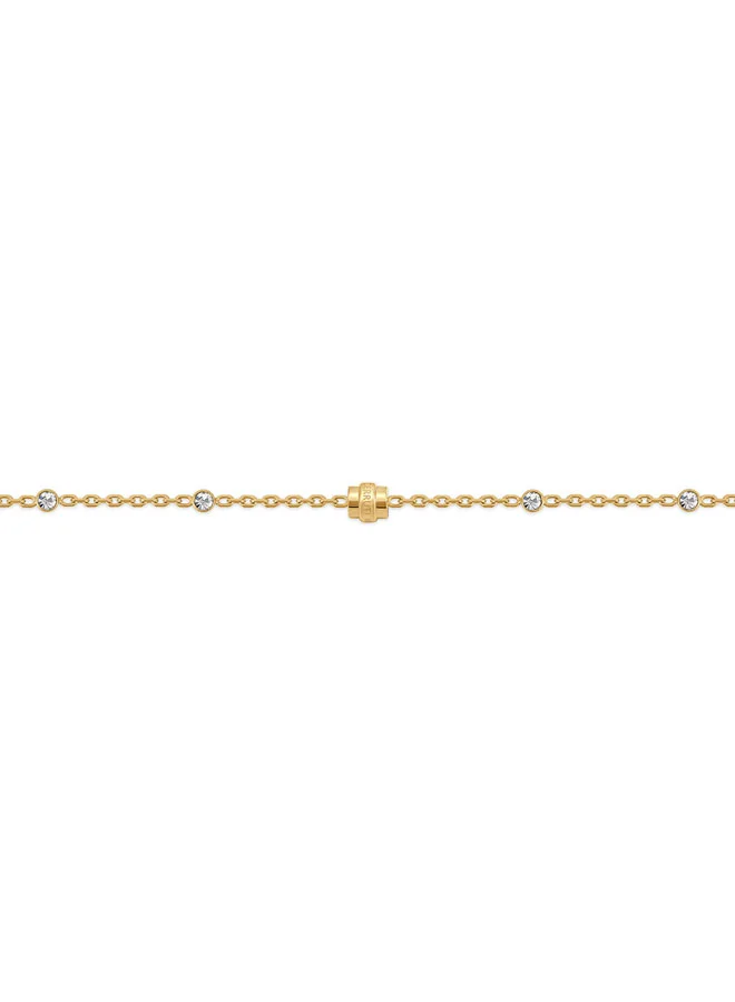 CERRUTI 1881 Bella Gold Signature Barrel Charm Crystal Bracelet for Women