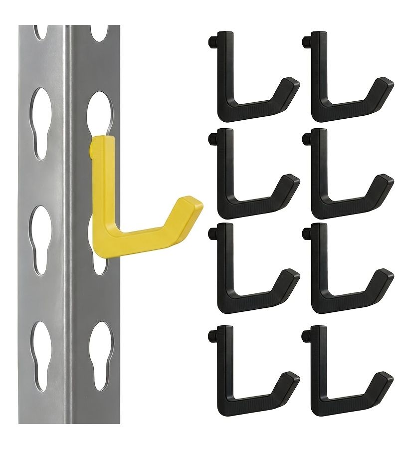 أصفر قطعتان خطافات ثقيلة الرفوف المرآب تحمل قوي ABS تثبيت على الحائط - Image 1