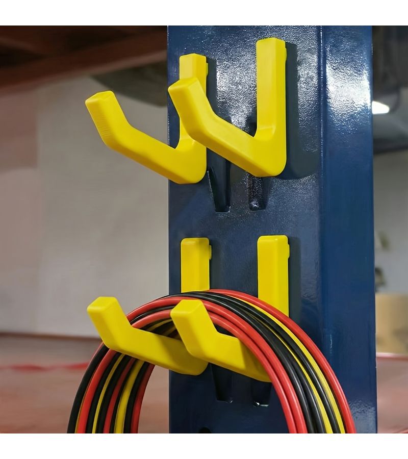 أصفر قطعتان خطافات ثقيلة الرفوف المرآب تحمل قوي ABS تثبيت على الحائط - Image 3