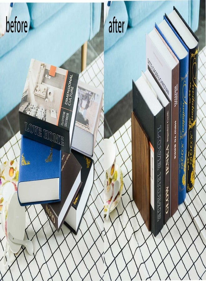 Luxdecor Large Bookend Hold Heavy Books- 7x4x5in 3 Pack Wood Bookends for Heavy Books Heavy Duty Walnut Book Ends for Men Wood Bookends for Office Desk Non-Skid - Image 5