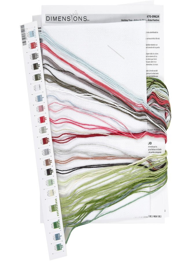 Dimensions 70-09624 Christmas Tree Holiday Counted Cross Stitch Kit, 8" x 10", 16 Cnt. White Aida, 4 Pieces - Image 3