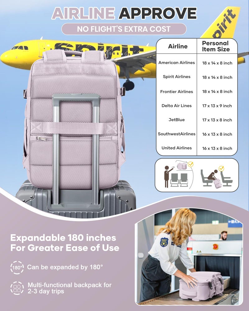 VECAVE Vacuum Travel Backpack with Pump for Women, Personal Item Carry on Backpacks Flight Approved 18x14x8 inches for Men,Laptop Waterproof Work Compression bags Casual Daypack. (Pink) - Image 5