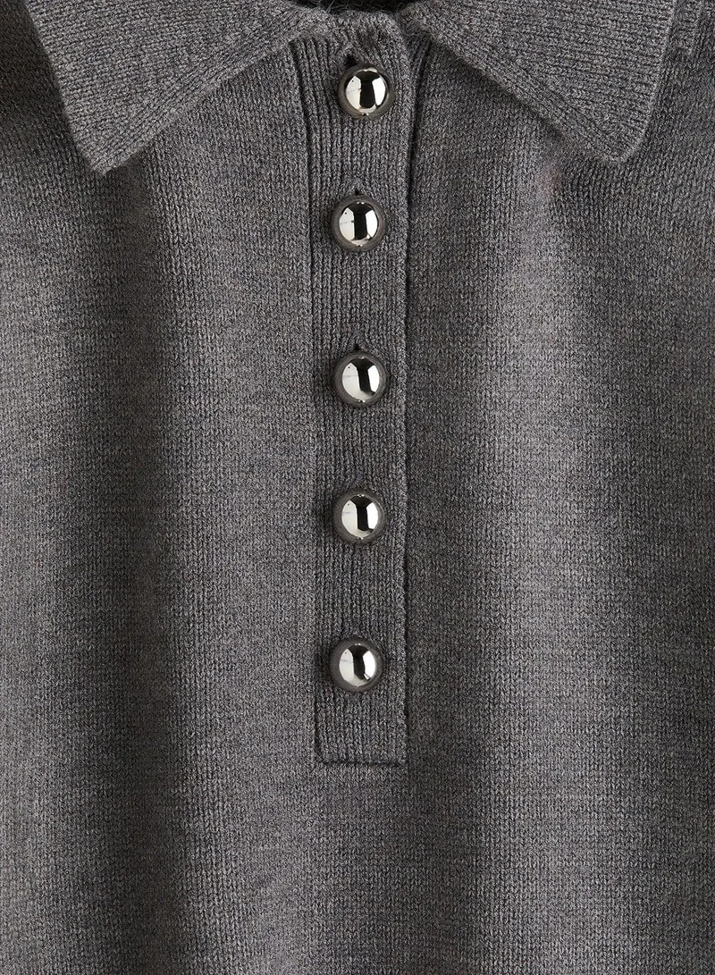 اتش اند ام Fine-Knit Collared Dress