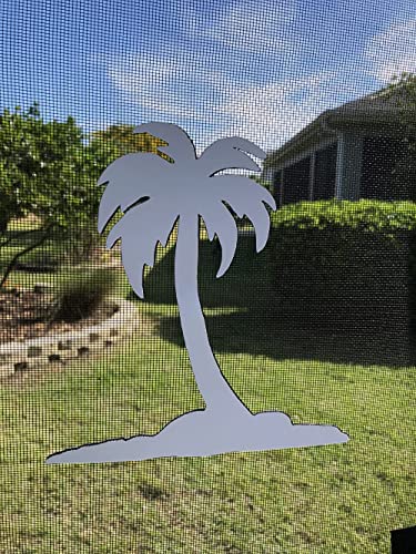 DCentral® Island Palm Flexible Vinyl Screen Magnets; Double-Sided. White-Easier to See, Decorative. Helps to Stop Walking into Screens, Covers Small Tears, for Non-RETRACTABLES, Size 6.6” X 6.6" - Image 2