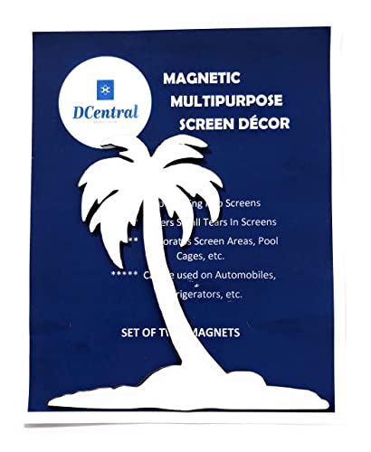 DCentral® Island Palm Flexible Vinyl Screen Magnets; Double-Sided. White-Easier to See, Decorative. Helps to Stop Walking into Screens, Covers Small Tears, for Non-RETRACTABLES, Size 6.6” X 6.6" - Image 5