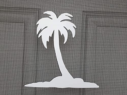 DCentral® Island Palm Flexible Vinyl Screen Magnets; Double-Sided. White-Easier to See, Decorative. Helps to Stop Walking into Screens, Covers Small Tears, for Non-RETRACTABLES, Size 6.6” X 6.6" - Image 1