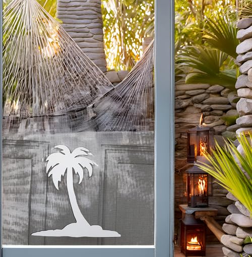 DCentral® Island Palm Flexible Vinyl Screen Magnets; Double-Sided. White-Easier to See, Decorative. Helps to Stop Walking into Screens, Covers Small Tears, for Non-RETRACTABLES, Size 6.6” X 6.6" - Image 3