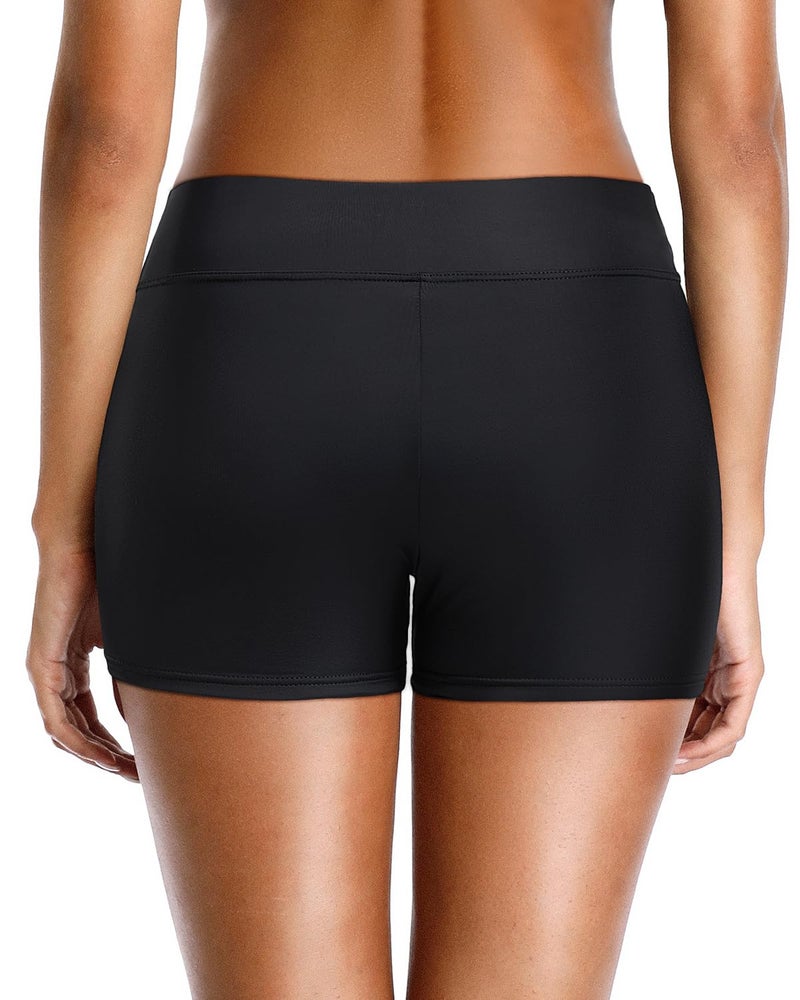 Yonique Womens Swim Shorts Bathing Suits Bottoms Swimsuit Bottoms(Available in Plus) Black XL - Image 4
