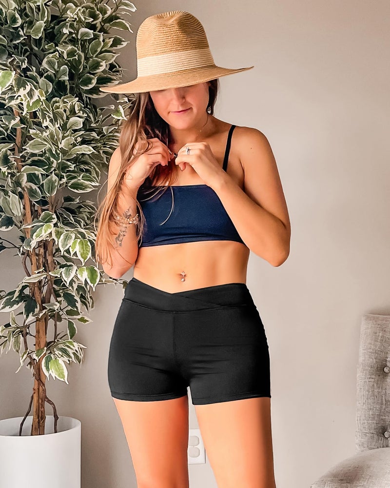 Yonique Womens Swim Shorts Bathing Suits Bottoms Swimsuit Bottoms(Available in Plus) Black XL - Image 3