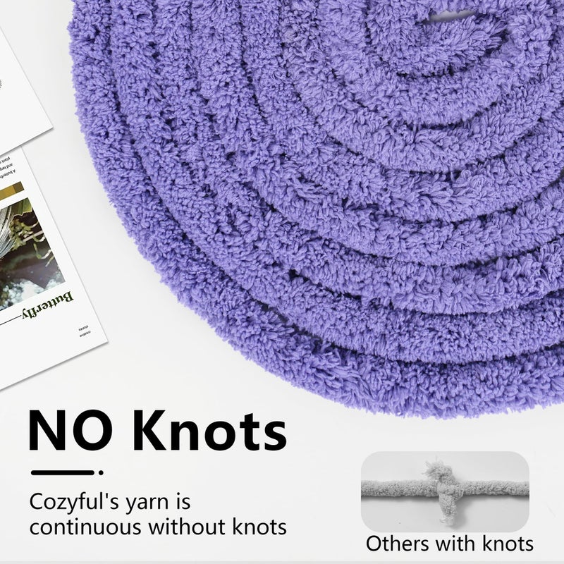Cozyful Chunky Yarn for Hand Knitting - #10 Chunky Chenille Yarn, Jumbo Big Thick Chunky Yarns for Crocheting, Super Bulky Chunky Knit Blanket Yarns, 8 Skein (25 yds 8 oz Each Skein), Lavender - Image 4