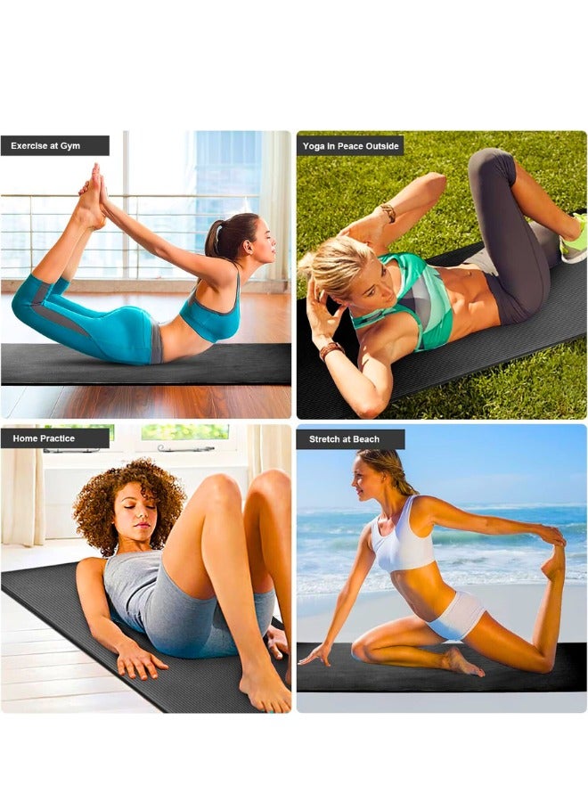 Chase Up Yoga Mat Non Slip, Yoga Mat with Strap Included 10mm Thick Exercise Mat Ideal for HiiT, Pilates, Yoga and Many Other Home Workouts  - Image 2