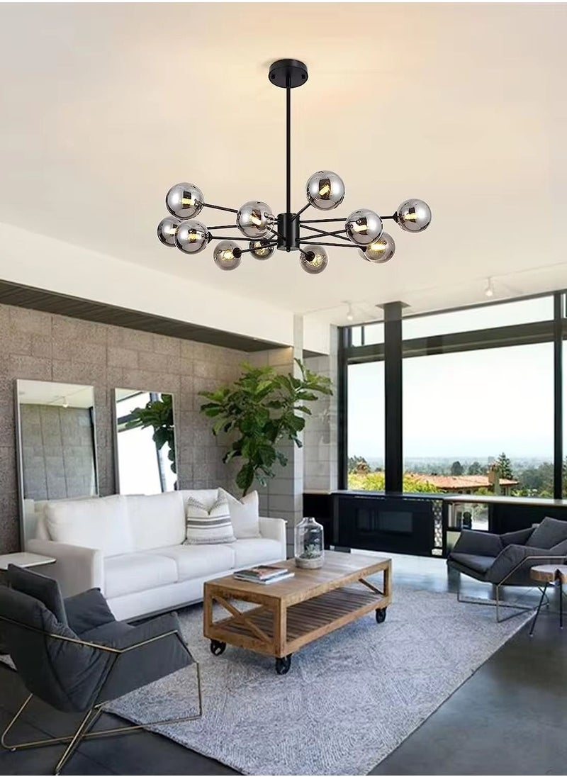 Generic - Modern ceiling chandeliers black color Number of bulbs 8 bulbs Lamp base E27 The product does not include bulbs - Image 1