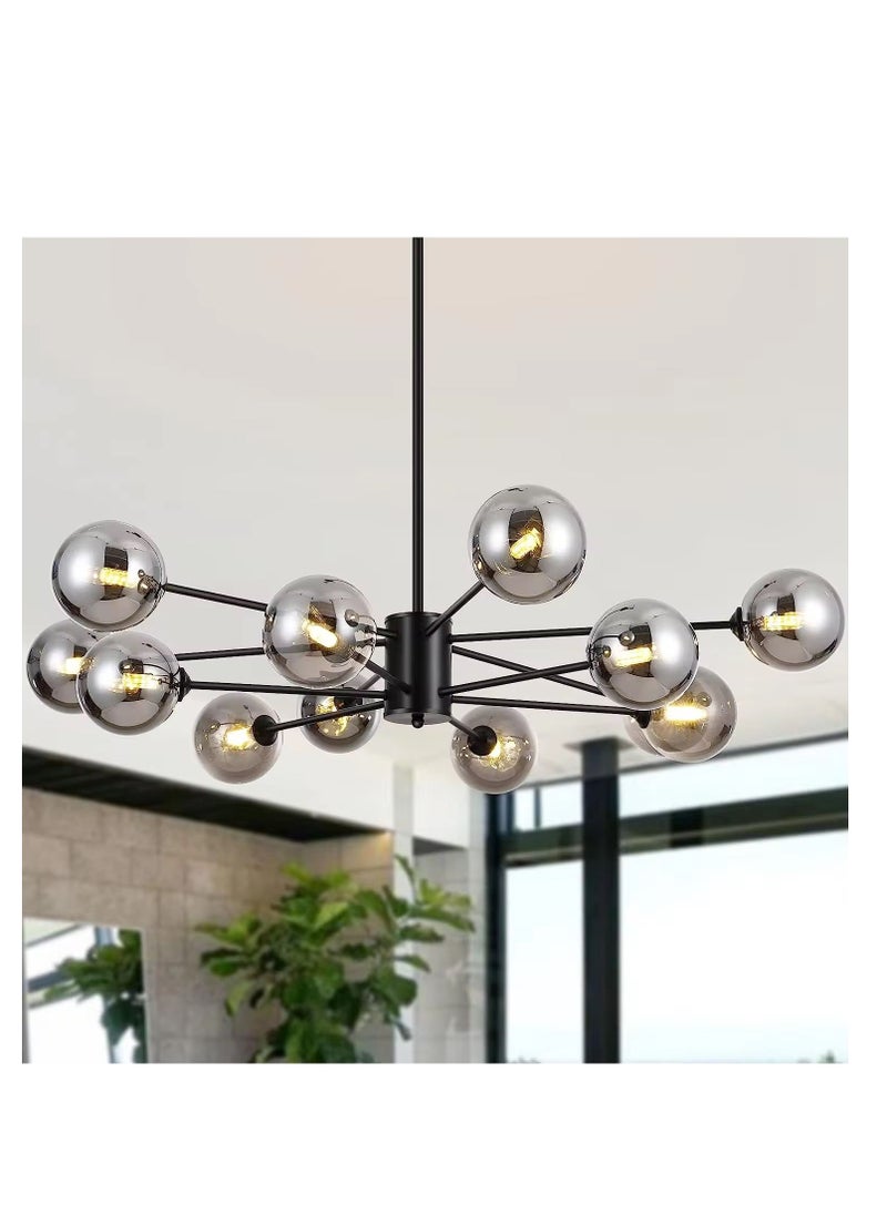 Generic - Modern ceiling chandeliers black color Number of bulbs 8 bulbs Lamp base E27 The product does not include bulbs - Image 1