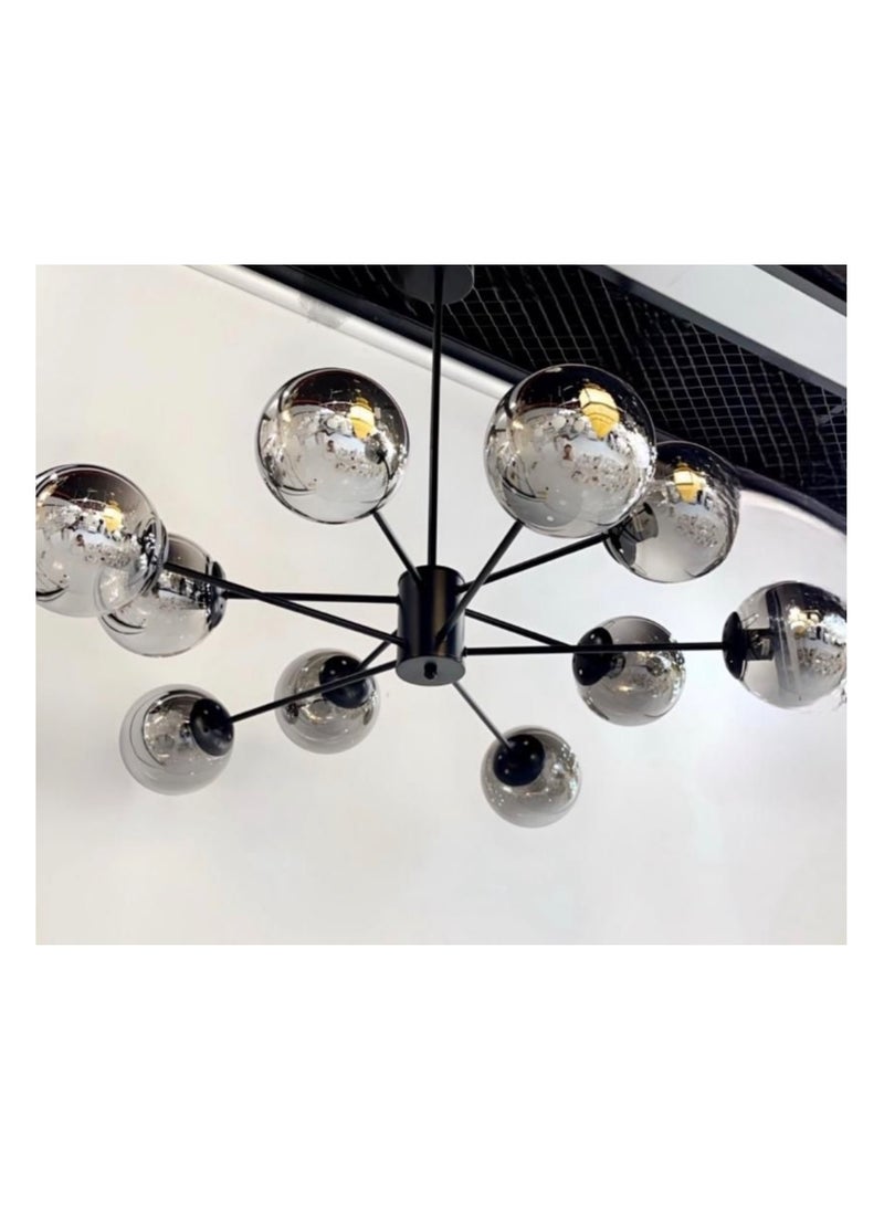 Generic - Modern ceiling chandeliers black color Number of bulbs 8 bulbs Lamp base E27 The product does not include bulbs - Image 1