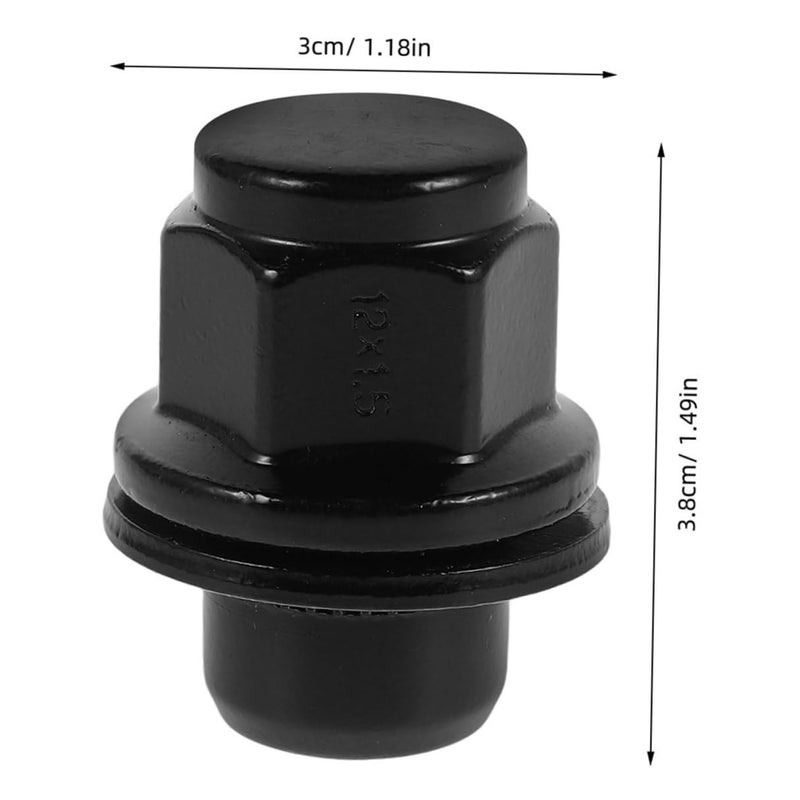 Operitacx Black 12x1.5 Wheel Lug Nuts 2pcs for Compatible Car Models Heavy-Duty Tire Nuts with Spline Design Suitable for Auto and Truck Wheels - Image 2