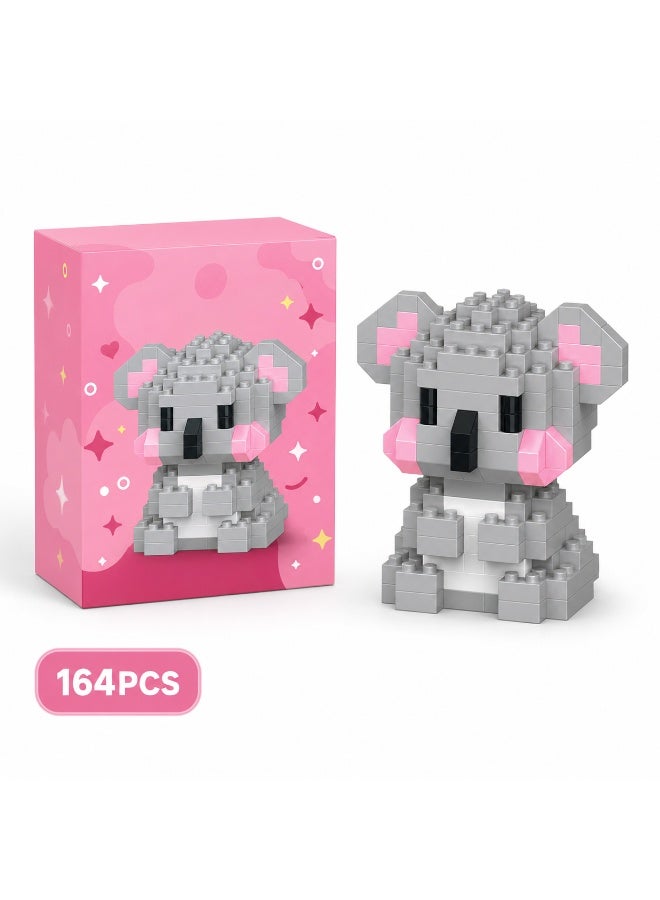1 Set 164 Pcs Koala Shaped Micro Building Blocks, DIY Educational Assembly Toy With Fixed Dimensions, For Hands-on Ability Training Of Children Aged 6 And Above - Image 1