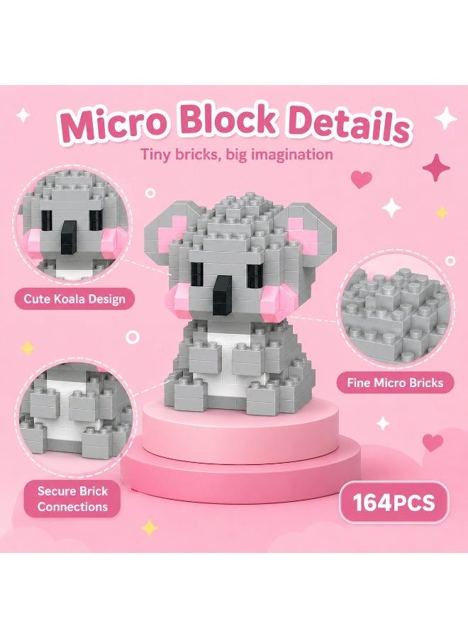 1 Set 164 Pcs Koala Shaped Micro Building Blocks, DIY Educational Assembly Toy With Fixed Dimensions, For Hands-on Ability Training Of Children Aged 6 And Above - Image 4