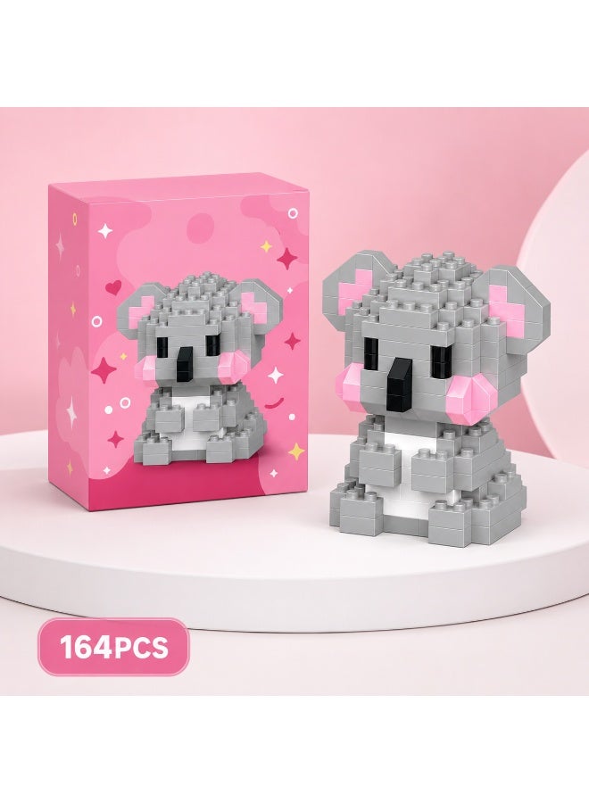 1 Set 164 Pcs Koala Shaped Micro Building Blocks, DIY Educational Assembly Toy With Fixed Dimensions, For Hands-on Ability Training Of Children Aged 6 And Above - Image 2