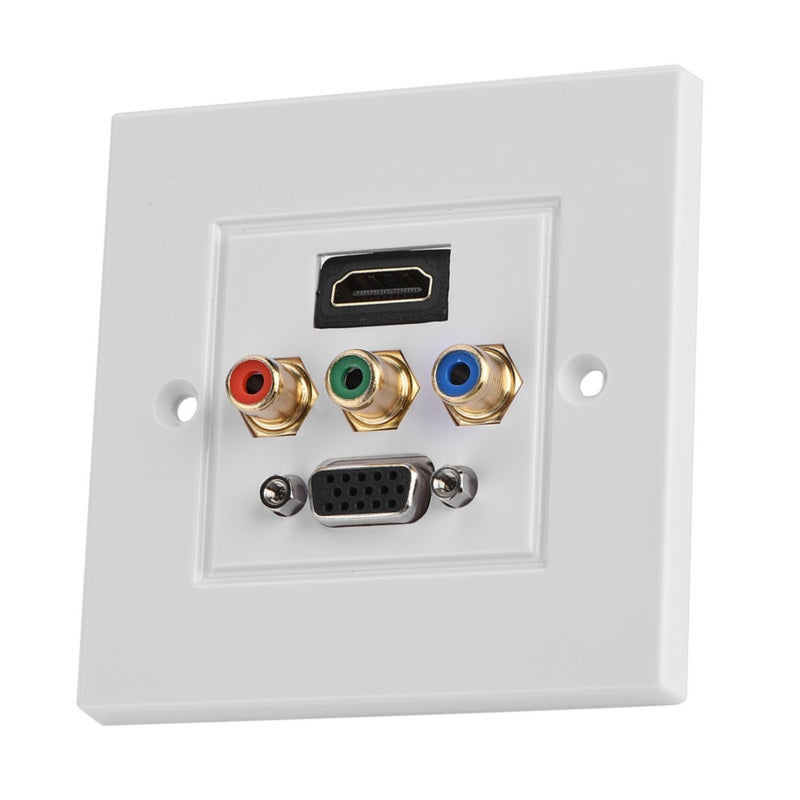 مقبس لوحة الحائط HDMI VGA 3RCA - لوحة ABS مقاومة للهب ومتينة - توصيل مرن بدون لحام، مقبس لوحة وسائط متعددة لأعمال التمديدات في المنزل والمكتب - Image 3