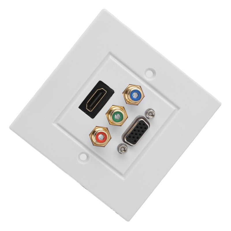 مقبس لوحة الحائط HDMI VGA 3RCA - لوحة ABS مقاومة للهب ومتينة - توصيل مرن بدون لحام، مقبس لوحة وسائط متعددة لأعمال التمديدات في المنزل والمكتب - Image 5