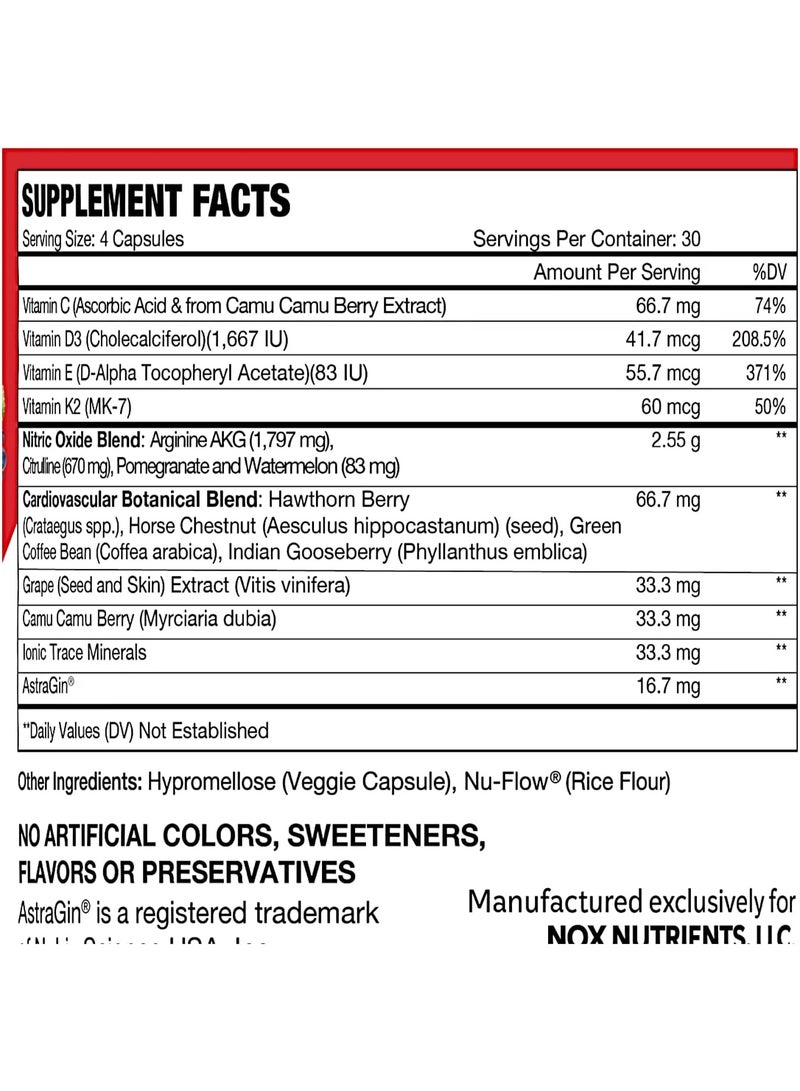 NITRIC OXIDE Potent Nitric Oxide Capsules by Bionox - 120 CAPSULES - Image 2