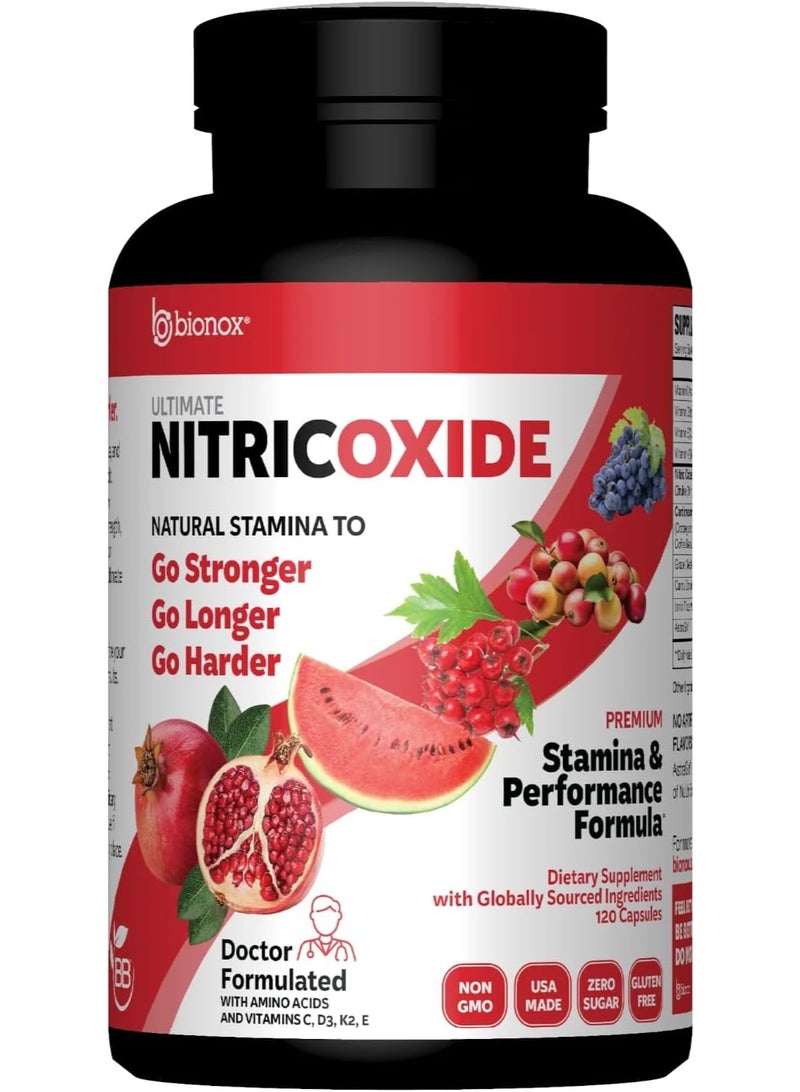 NITRIC OXIDE Potent Nitric Oxide Capsules by Bionox - 120 CAPSULES - Image 1