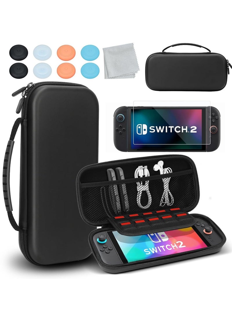 LAIAOCISI Travel Carrying Case Compatible with Nintendo Switch 2 (2025) with 10-Card Slot, Switch 2 Accessories Kit with ScreenProtector, Joycons Key Caps - Image 1