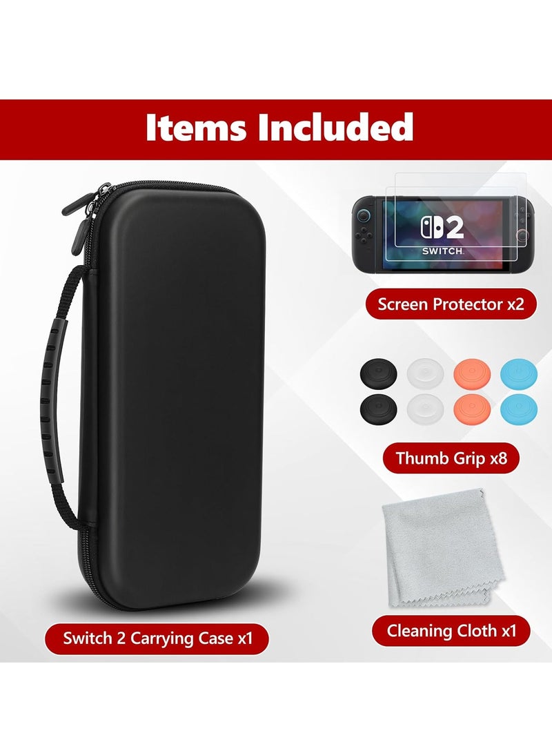 LAIAOCISI Travel Carrying Case Compatible with Nintendo Switch 2 (2025) with 10-Card Slot, Switch 2 Accessories Kit with ScreenProtector, Joycons Key Caps - Image 2