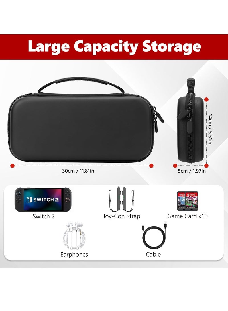 LAIAOCISI Travel Carrying Case Compatible with Nintendo Switch 2 (2025) with 10-Card Slot, Switch 2 Accessories Kit with ScreenProtector, Joycons Key Caps - Image 3