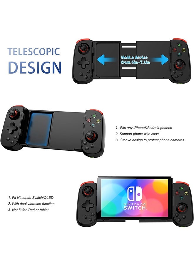 LONZEN Wireless Phone Controller for iPhone/Android, Mobile Game Controller for iPhone Support Xbox Game Pass, Call of Duty, Minecraft, Roblox, Cloud Gaming Gamepad Joystick (Black) - Image 4