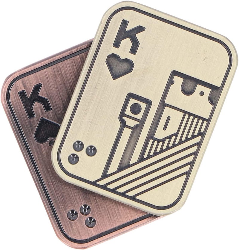 klarako Poker Fidget Slider, Metal Adult ADHD Stress Relief Desk Toys, Autism Sensory Toys, Gifts for Adult Kids Students, Office Workers - Image 1