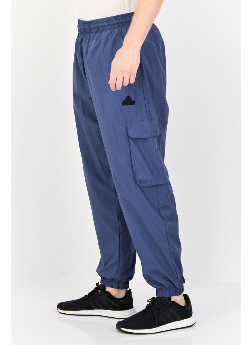 Adidas Men Loose Fit Training Track Pants, Slate Blue  - Image 2