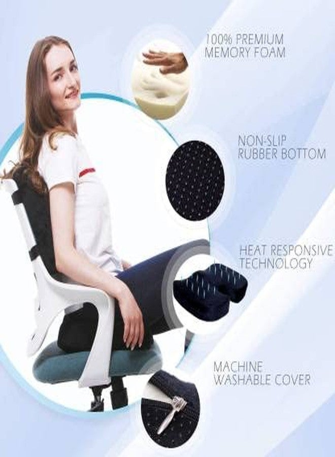 فيتو وسادة مقعد داعمة لتخفيف آلام العصعص، وعرق النسا، وأسفل الظهر، مع غطاء قابل للإزالة، تناسب معظم كراسي المكاتب، وكراسي الكمبيوتر، ومقاعد السيارات. - Image 2