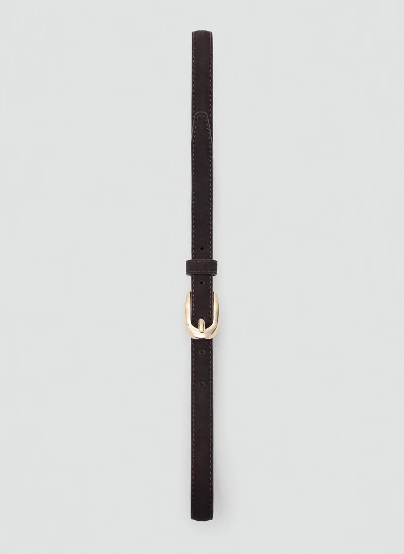 مانجو Thin suede leather belt