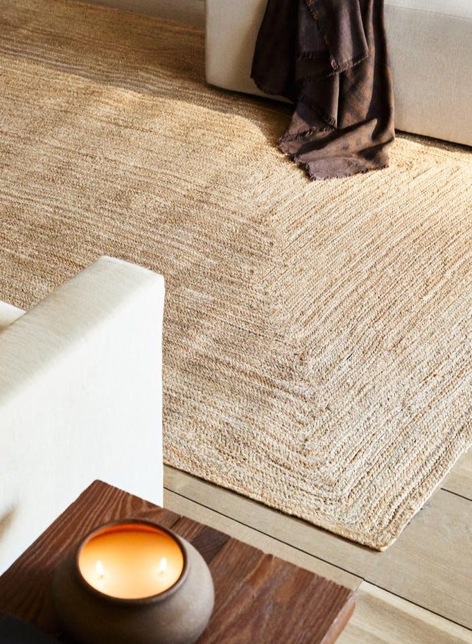 Raymond 3x5 Feet Jute Rug Handwoven - Natural Braided Living Room Carpet | Non-Slip Eco Floor Mat for Bedroom, Dining & Entryway - Image 3