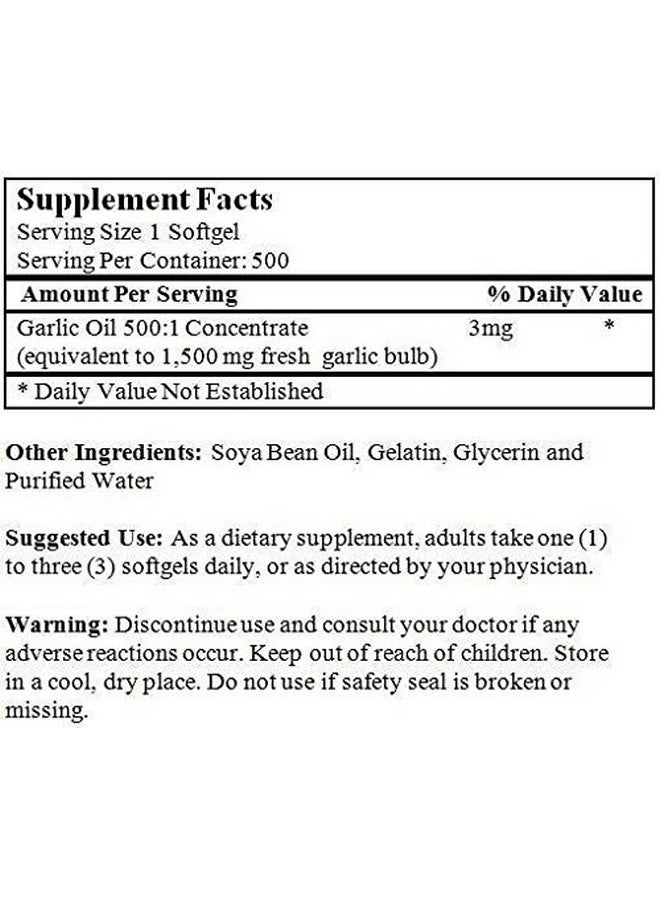 Nu-Health Garlic Oil Concentrate, 1500 Mg 500 Softgels - Image 2