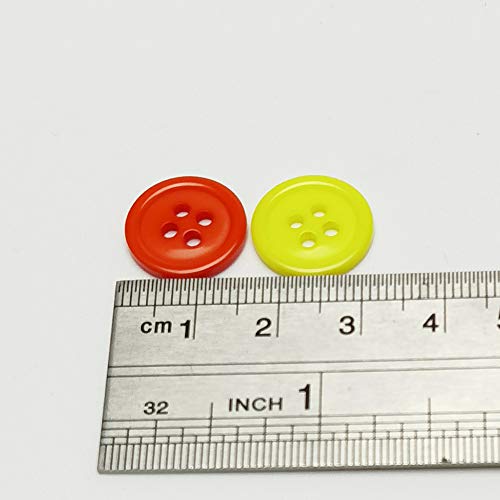 Chenkou Craft Mix Color Plastic Resin Circle Big Button 4 Holes DIY Craft Sewing 5/8"(15mm) Random 100pcs (Mix, 5/8"(15mm)) - Image 2