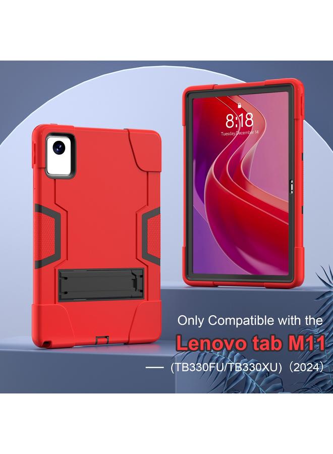 S-TOP Case For Lenovo Tab M11/ Xiaoxin Pad 11 2024 Contrast Color Silicone Hybrid PC Tablet Case with Holder - Image 5