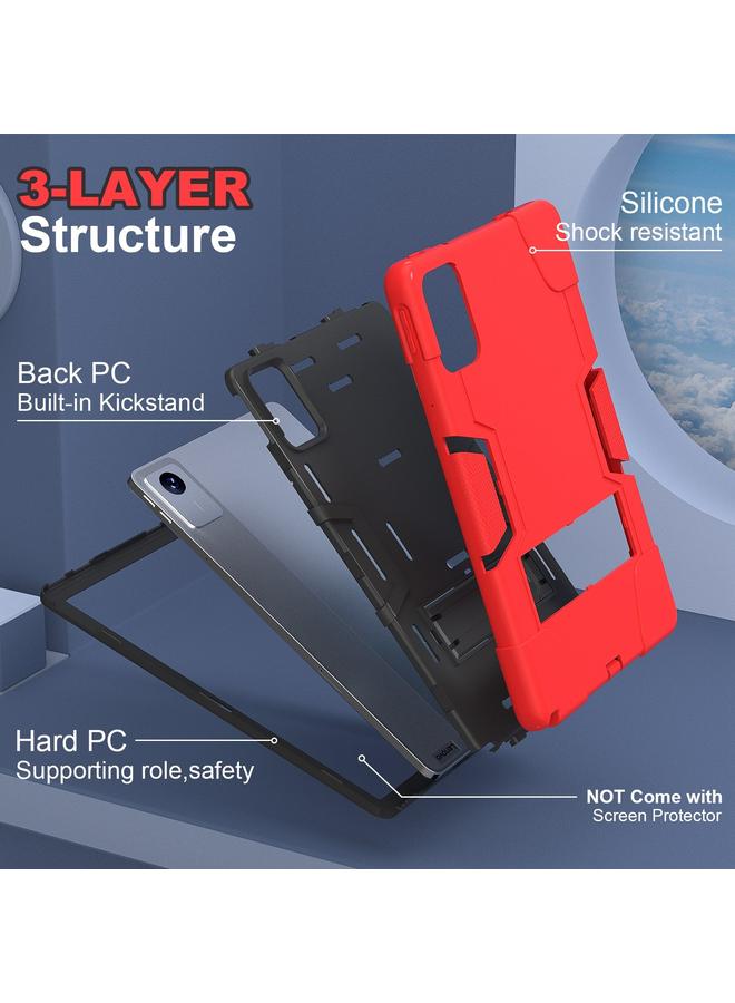 S-TOP Case For Lenovo Tab M11/ Xiaoxin Pad 11 2024 Contrast Color Silicone Hybrid PC Tablet Case with Holder - Image 3