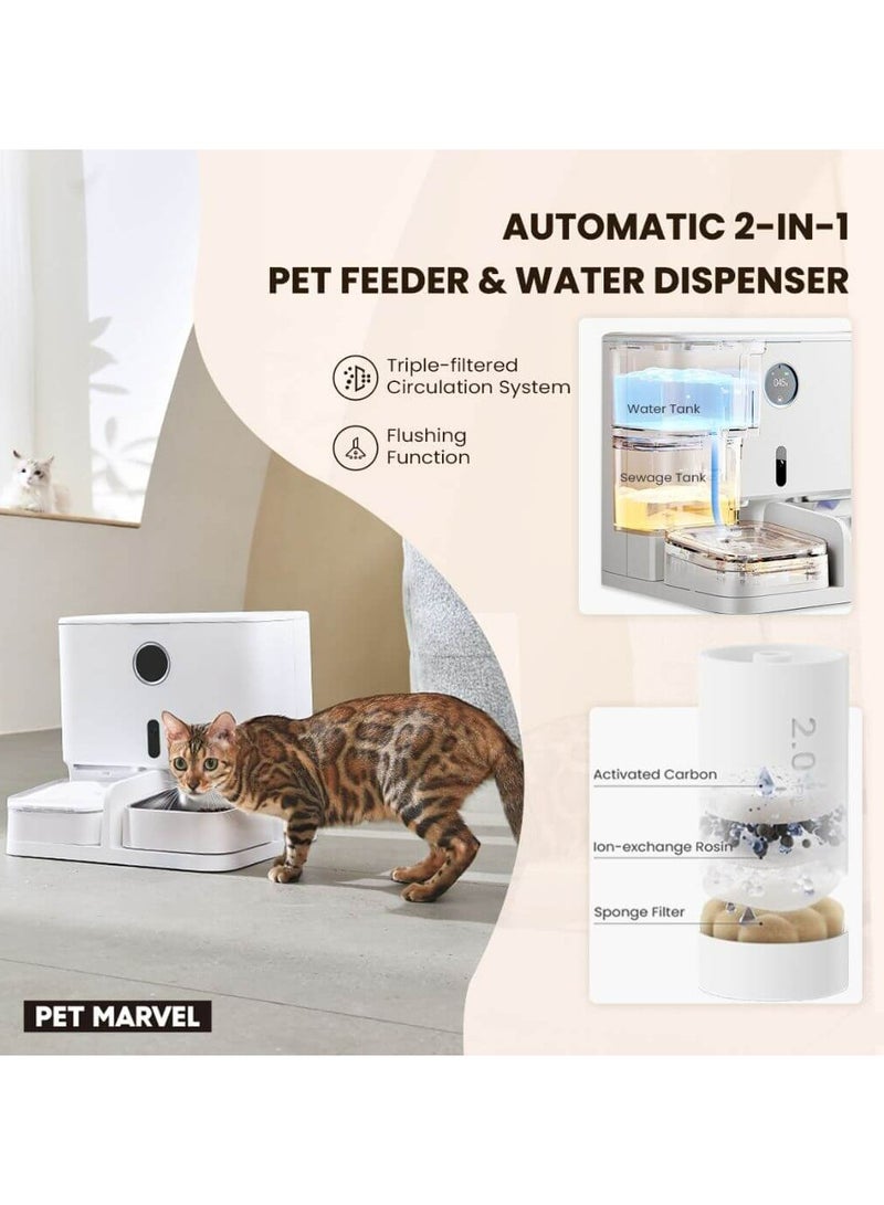 2-in-1 Automatic Pet Feeder & Water Dispenser – Gravity Food Feeder with 6.25lb Capacity, 30oz Water Tank, Detachable Design for Cats & Dogs by Pet Marvel - Image 4
