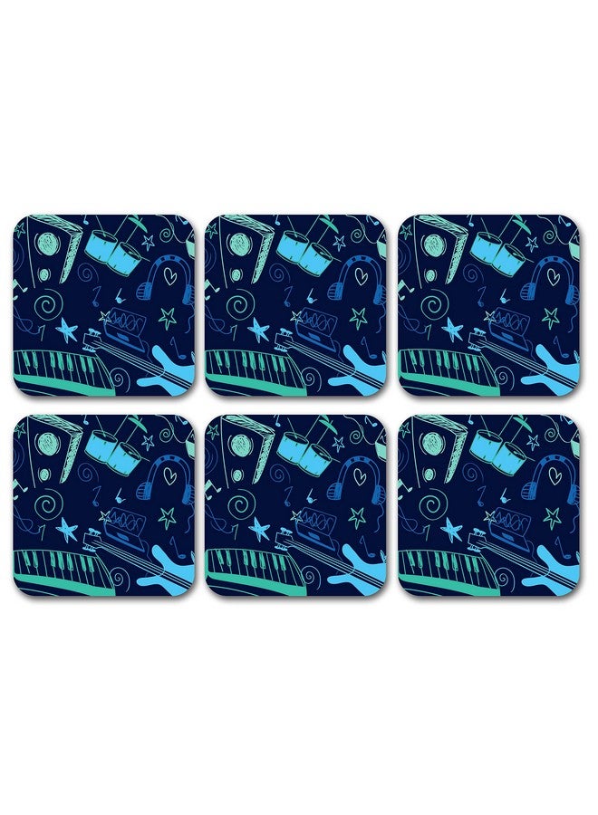 Tinywalk Blank Sheet Music Coaster Wooden Printed Coaster Square (3.5X3.5) inch Set of 6 Pieces - Image 1