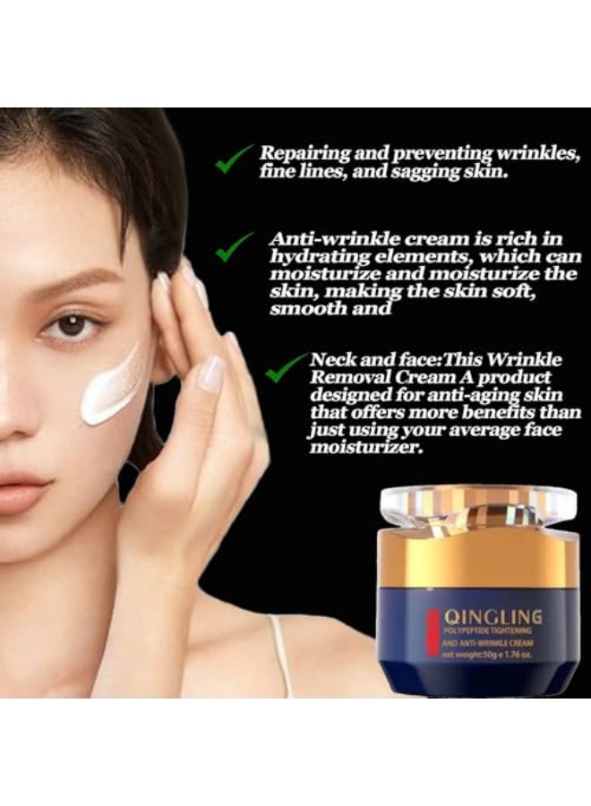 QINGLING Polypeptide Tightening And Anti -Wrinkle Cream,Wrinkle Removal Cream,  Anti Aging Moisturizer for Firming Face 50g (1pcs) - Image 4