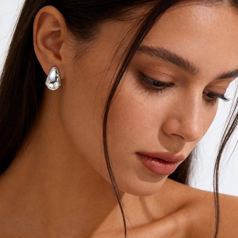 17mile 12 Pairs Chunky Silver Hoop Earrings for Women Trendy, Silver Plated Lightweight Classics Thick Open Stack, Non Tarnish Twisted Huggie Hoops Earring Set - Image 4