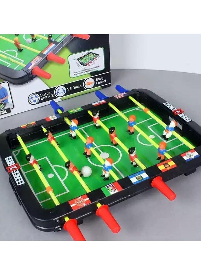 لعبة كرة قدم طاولة للأطفال – ملعب صغير بعصي تحكم ولاعبين مجسّمين، تشمل كرتين، مناسبة لعمر ٥ سنوات فأكثر - Image 1