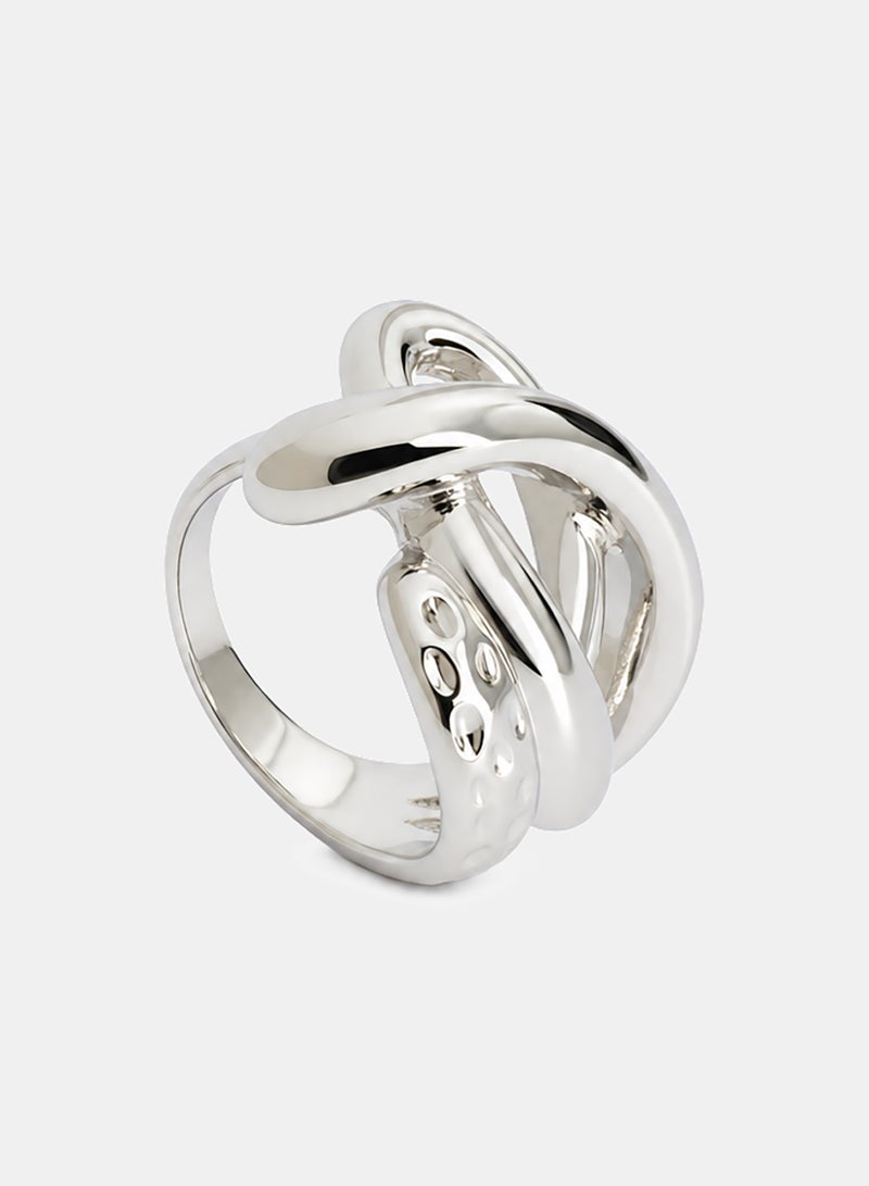 Akher el Ankoud A Silver Ring With A Wide Cross Design - Image 1