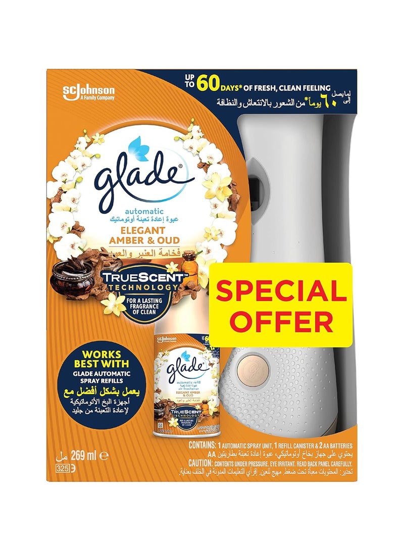 Glade Automatic Spray Holder With Amber And Oud Air Freshener (269ml) - Image 1
