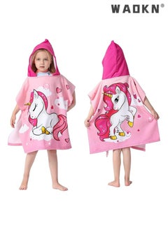 WAOKN Kids Hooded Towel, Kids Bath Towel, Microfiber Bath Towel, Super Soft Robe Poncho Bathrobe, Swimming Beach Holiday Water Playing Pool Bath Cover Ups for 1 to 6 Years Toddler Boys Girls  - Image 1